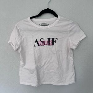Clueless White Pink Black As If Graphic Crop Top Size Medium